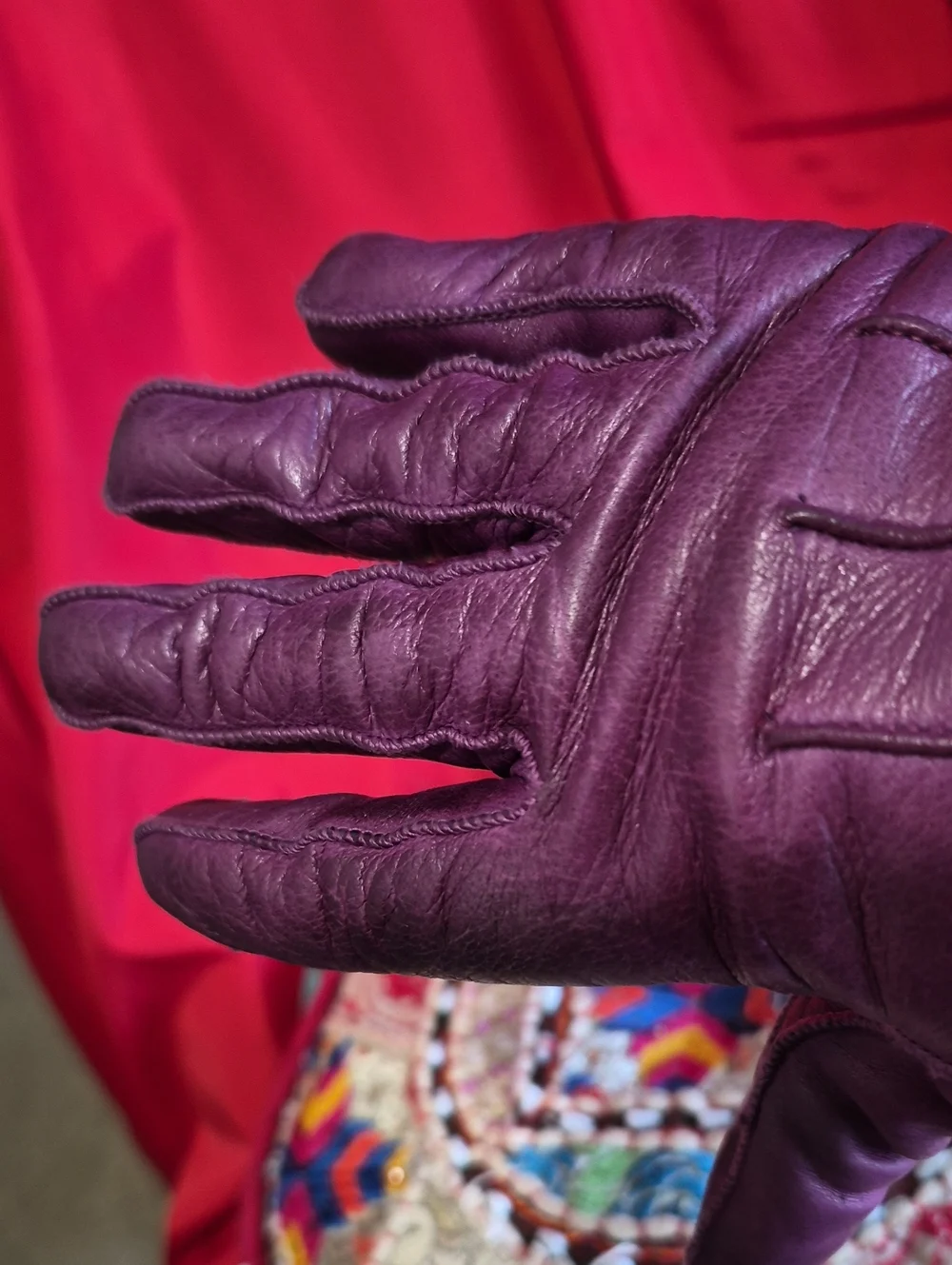 Coach Plum Leather Women's Gloves